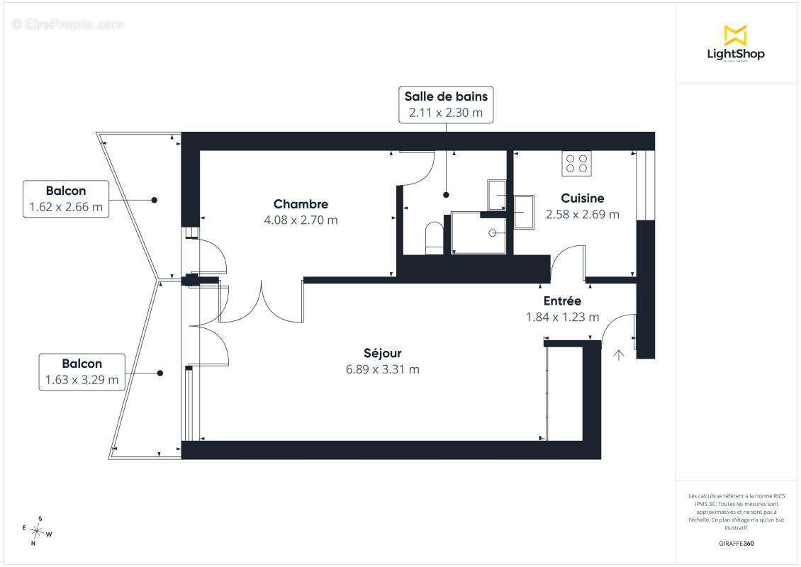 Appartement 2 pièces 50 m² avec double balcon et parking - Rue du Relais, Pessac - photo 11