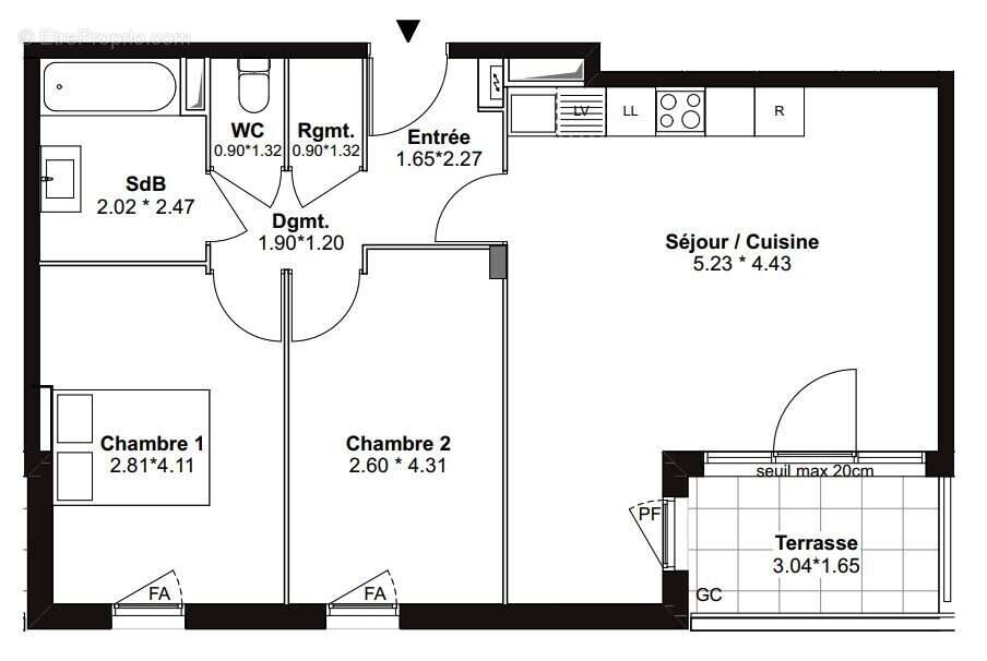 Appartement 62 m² à Villenave-D'ornon  - photo 2