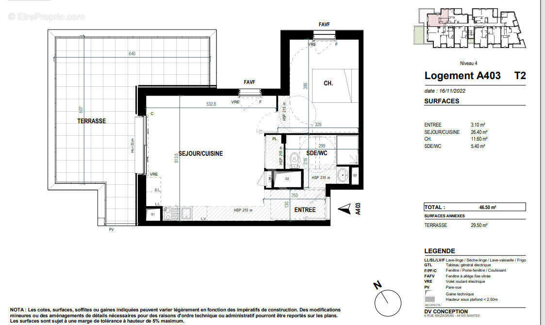 Appartement de type 2 de 46,50m² avec grande terrasse dans le centre de St Nazaire - photo 2