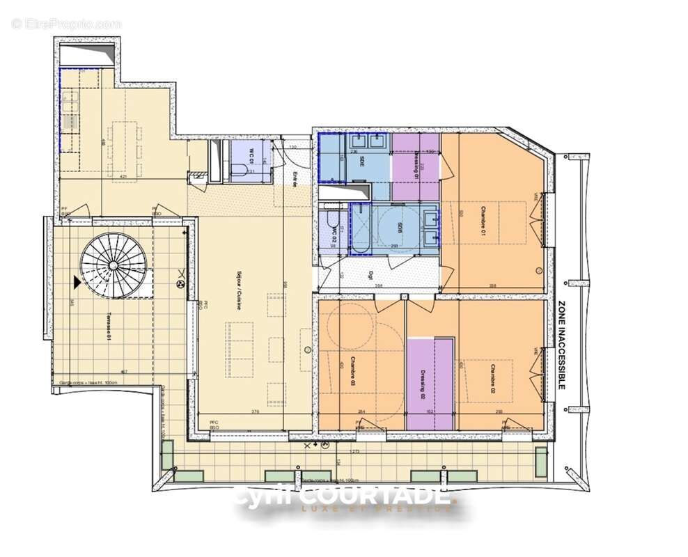 Montpellier, Dpt Hérault (34), Exceptionnel T4 de 120,81 m² en dernier étage – Terrasse & Solarium 118,47 m² - photo 2
