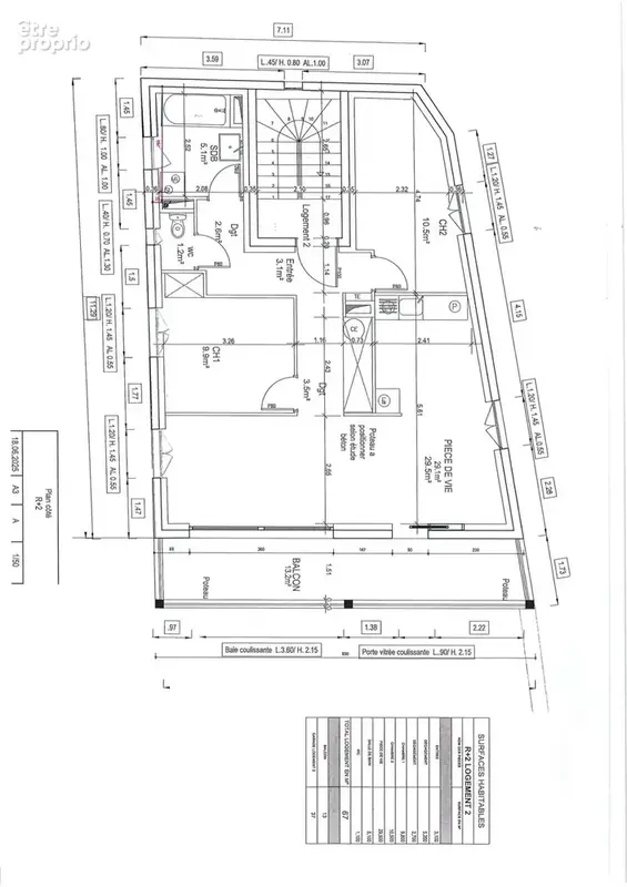 Appartement Type 3 - 75.10 m2 - Balcon   Garage - photo 8