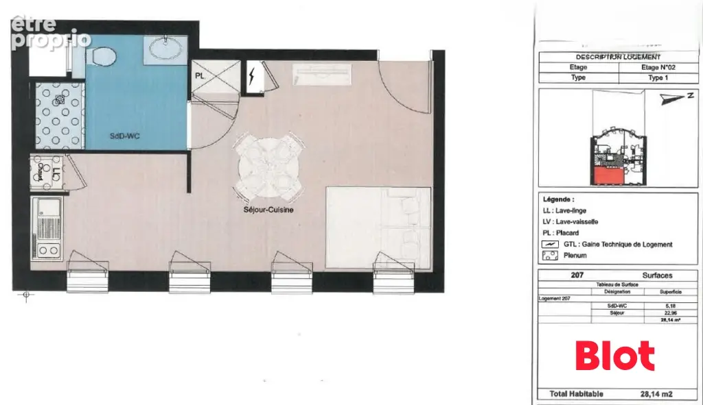 Appartement 28 m² à Rennes  - photo 2