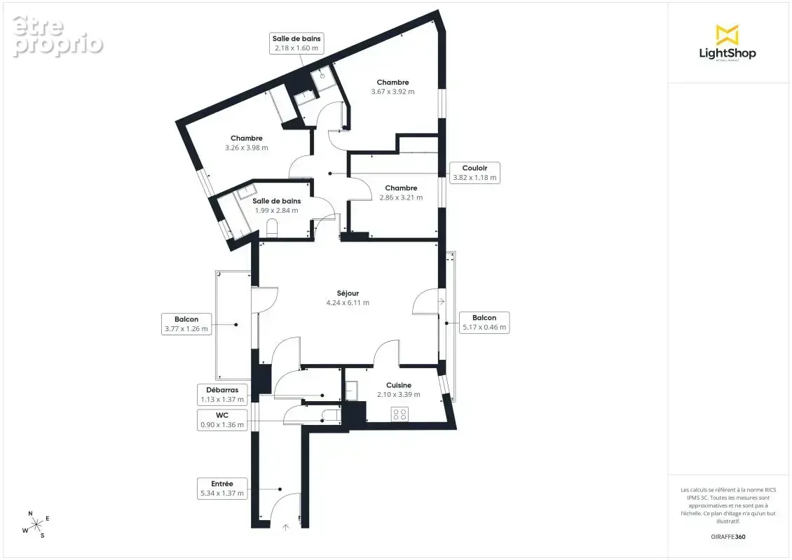 Saint-ouen-sur-seine — 90 m² — 3 chambres — balcon — parking — cave — métro lignes 13 & 14 à 500 m - photo 11