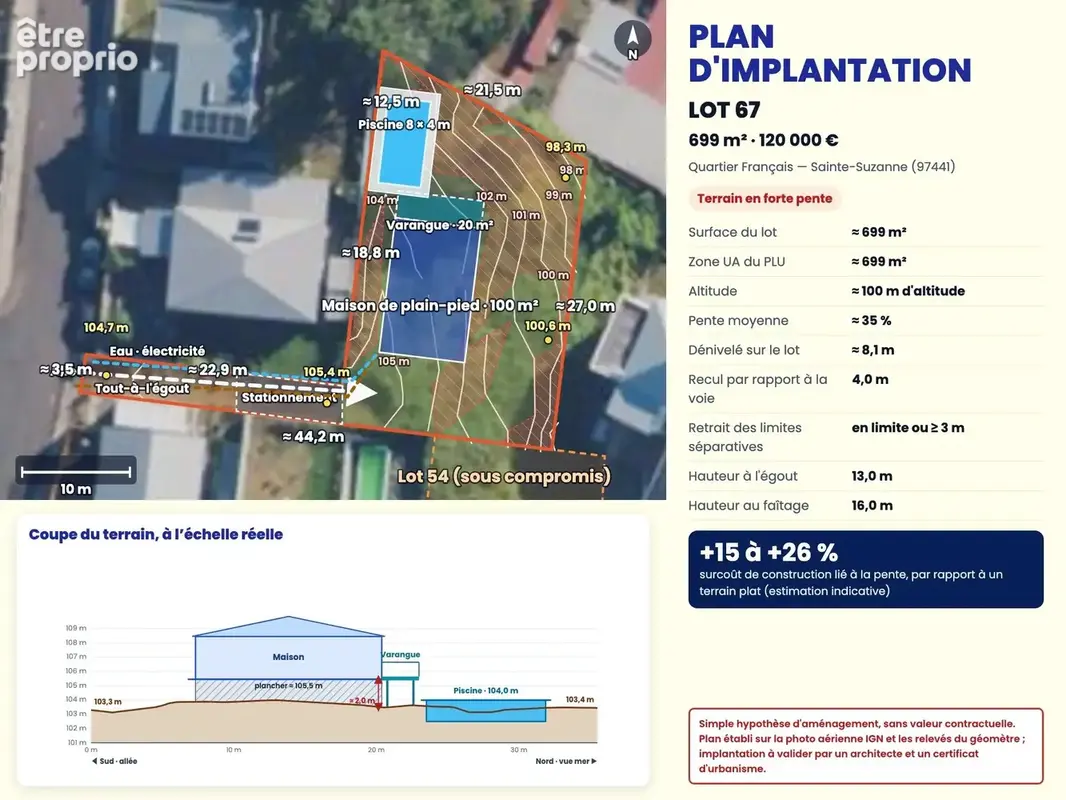 Photo Terrain à Sainte-Suzanne au prix de 120 000€