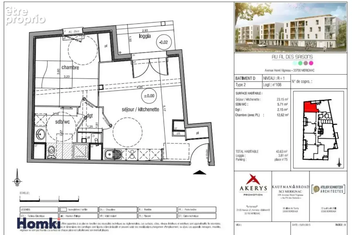 Appartement T2 de 44 m² à Mérignac 33700, Avenue Henri Vigneau - photo 3