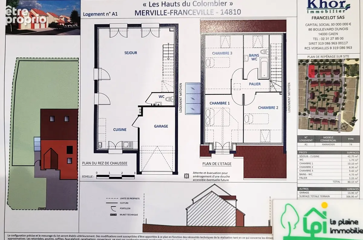Maison Merville Franceville  Maison de 4/5 pièces de  80 m² habitables avec jardin  307m² S/O et  garage+2 stationnements - photo 2