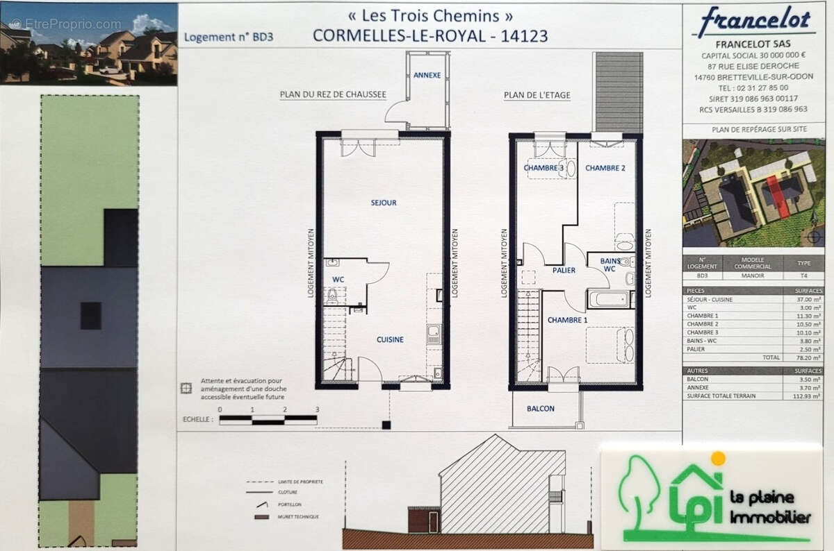 Maison  mitoyenne de 4 pièces offrant 78.20 m² habitables avec abri de jardin et terrain de 113m² - photo 2