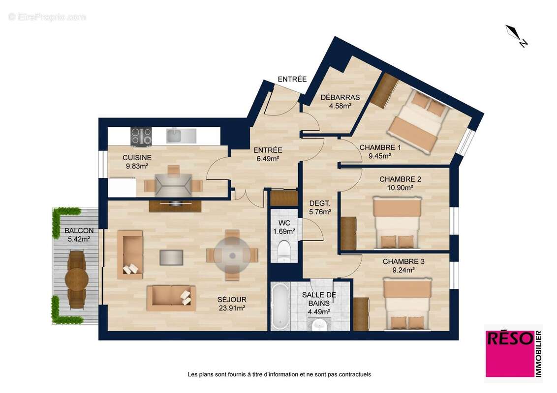 Appartement à VILLE-LA-GRAND