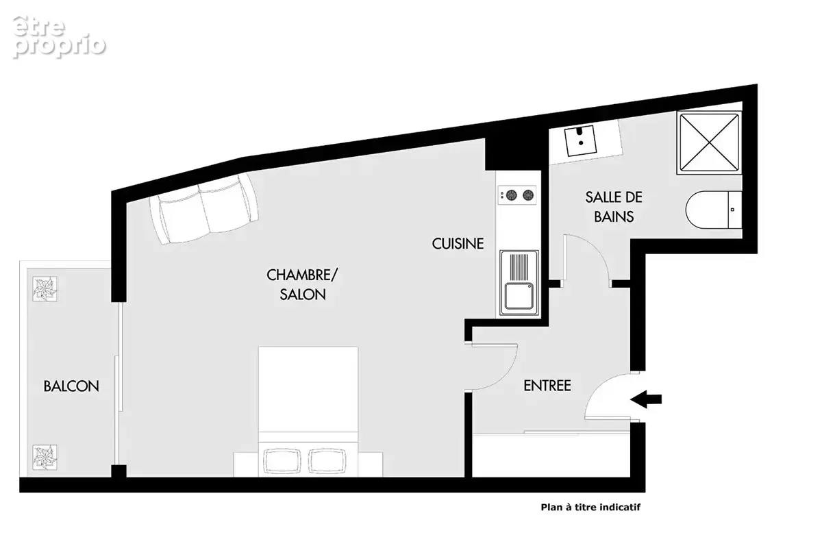 Paris 19 : Studio de 29m² en très bon état avec balcon - photo 6