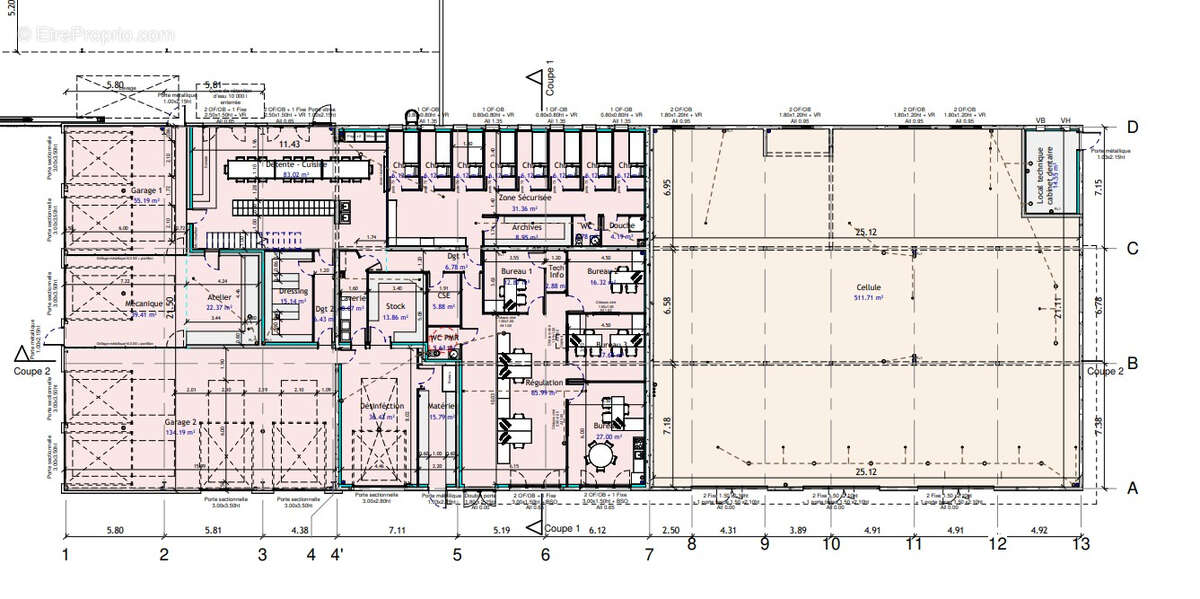 DOLE  - Locaux disponibles dans un bâtiment  500 m2 + 13 parking - photo 2