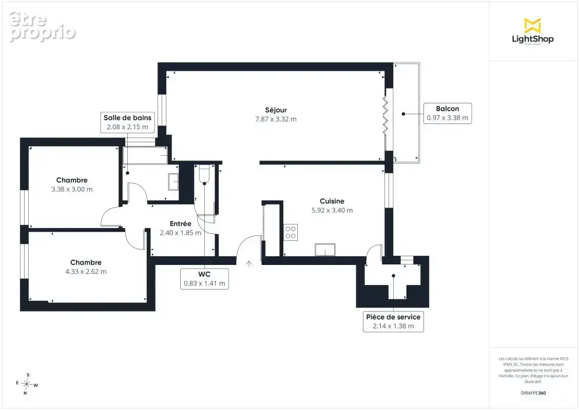 Ravissant Appartement T3 pièces de 77,86 m² avec balcon, place de parking et cave - Quartier de la Vallée du Cens, Nantes - photo 16