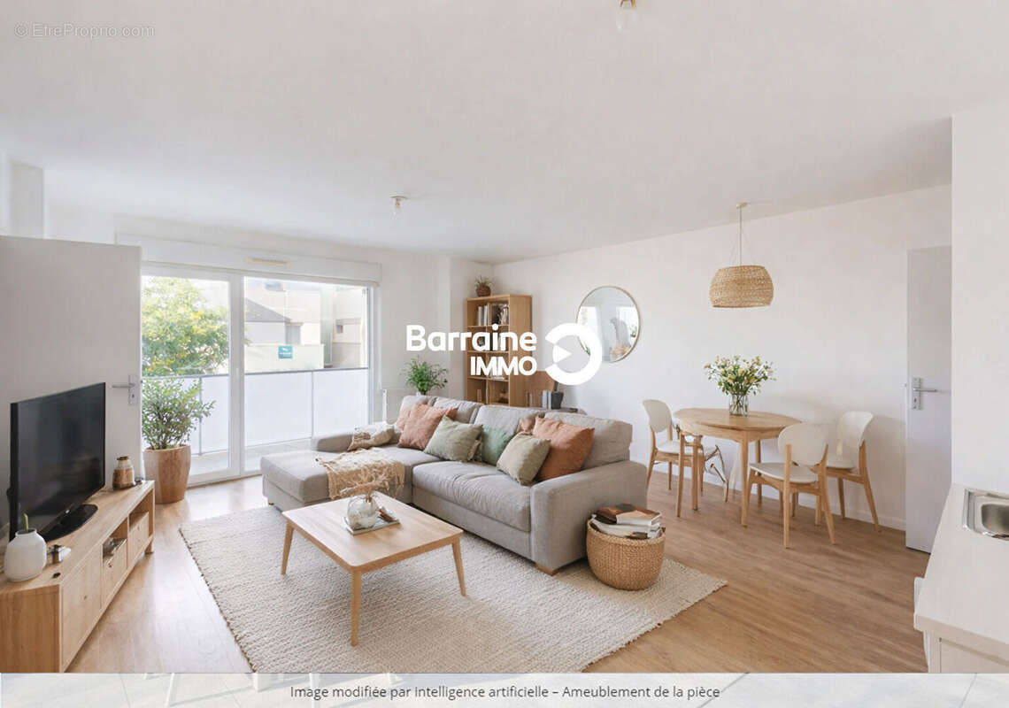 A vendre - lorient  centre ville - appartement recent de type 3 de 55m² avec balcon et garage - photo 4