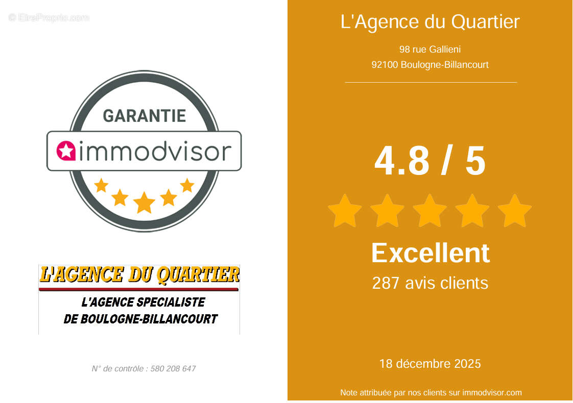 Appartement à BOULOGNE-BILLANCOURT