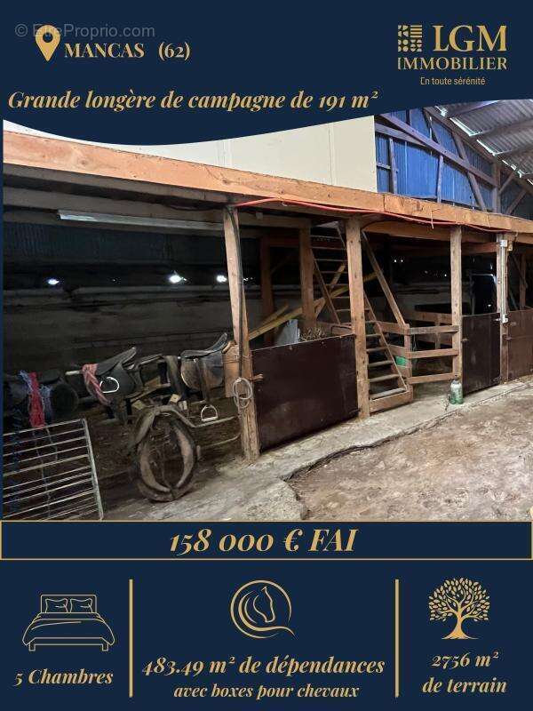 Longère de 191 m² avec 5 chambres, plus de 400 m² de dépendances et box pour chevaux à mencas - photo 4