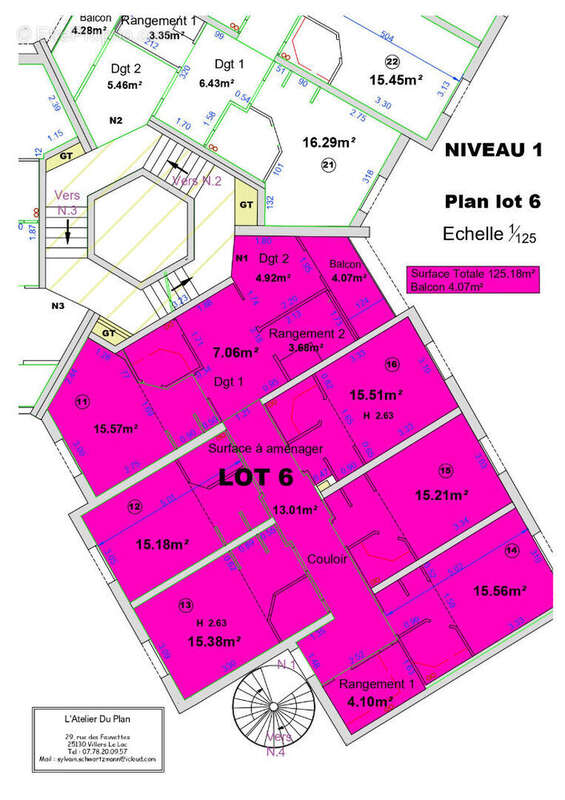 SURFACE A AMENAGER (lot 6) Maizieres 6 pièces avec balcon - 125.18 m² - photo 2