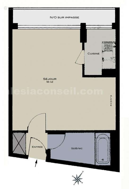comm33-long-pl - Appartement à PARIS-14E