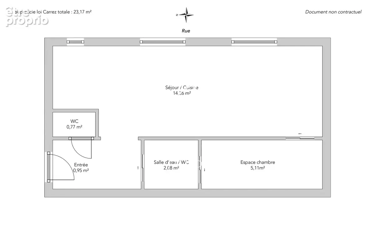 Paris 7e - GROS CAILLOU / RUE AMÉLIE - Studio / 2 pièces - 23,17m² - 1 chambre - Dernier étage - Vue dégagée - photo 14
