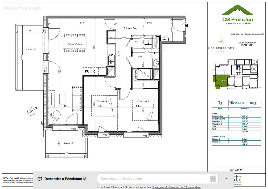 Appartement à BOURG-SAINT-MAURICE