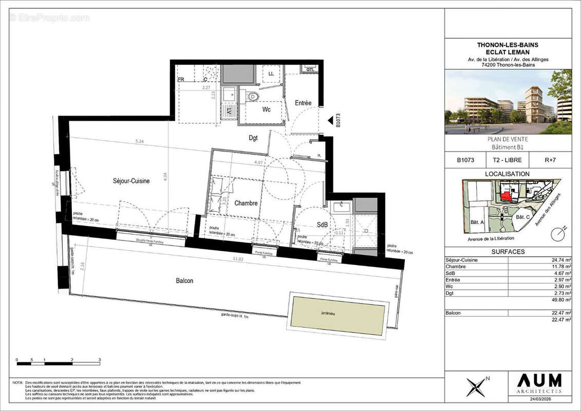 THONON LES BAINS - Appartement T2 - 49.80m² - photo 2