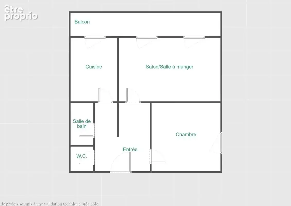 Vente type 2/3 62 m2 dernier étage ascenseur balcon Estrangin/Baret 13006 - photo 14