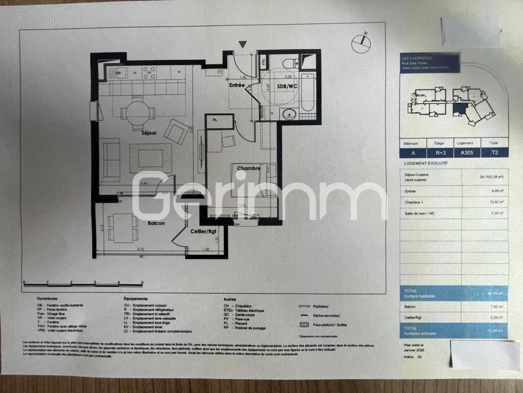 Appartement à SAINT-MARTIN-D'HERES