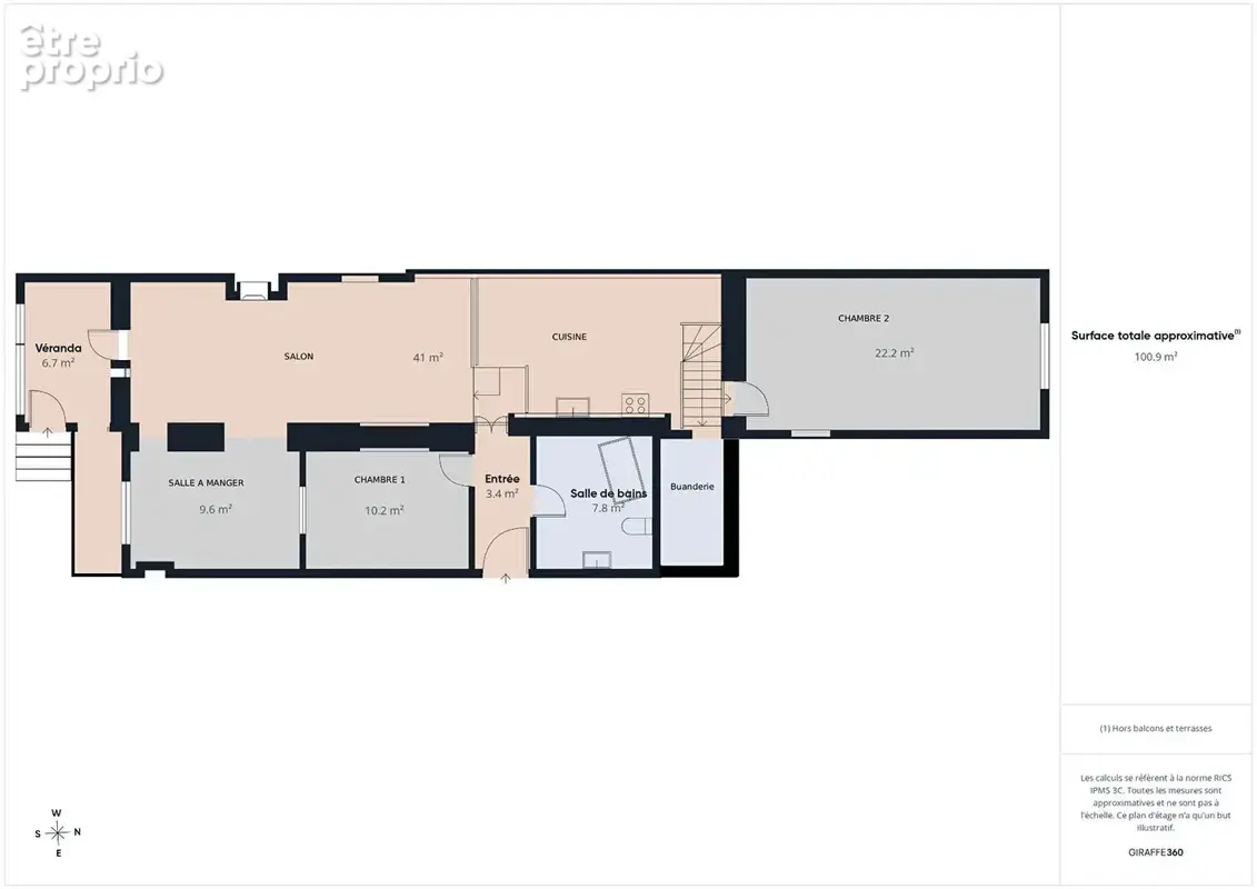 Appartement 4 pièces, 2 chambres, jardin, Loggia, caves, parking privé. - photo 15