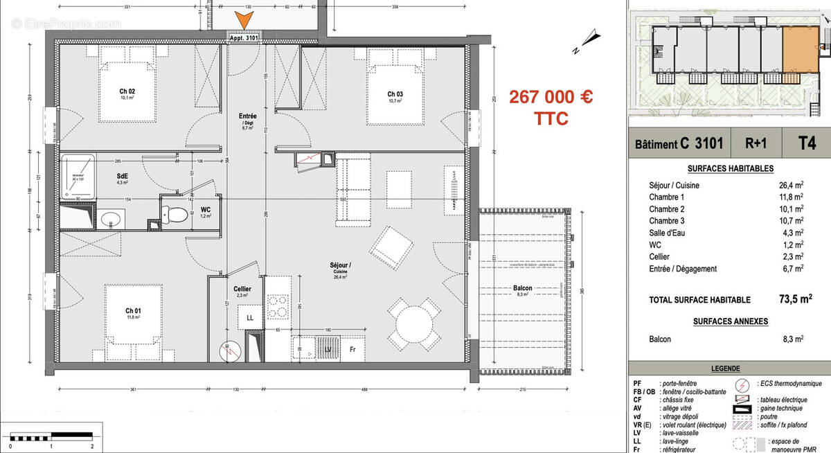 Appartement à LIT-ET-MIXE