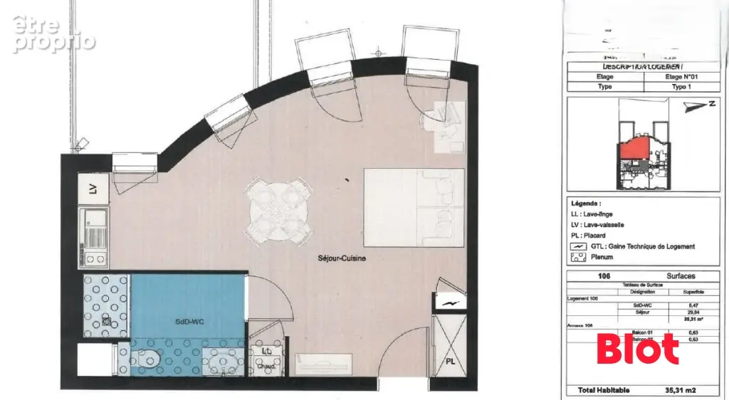 Appartement 35 m² à Rennes  - photo 2