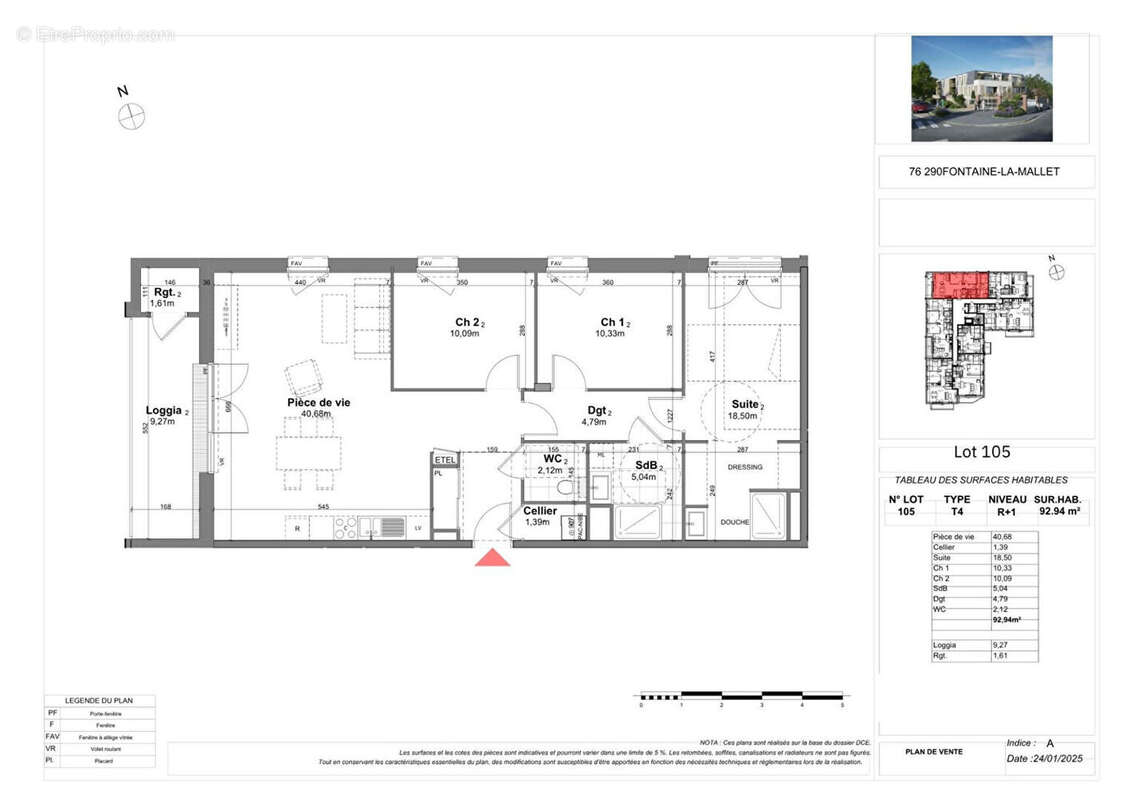 Appartement à FONTAINE-LA-MALLET