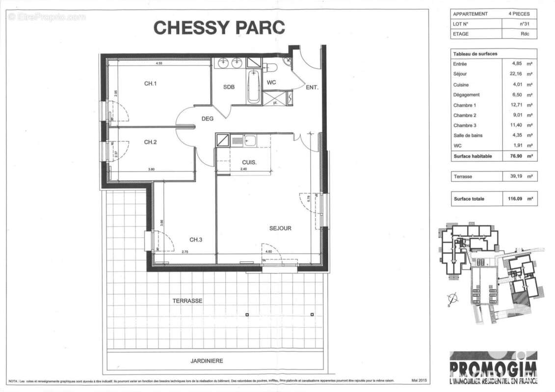 Appartement 77 m² à Chessy  - photo 4