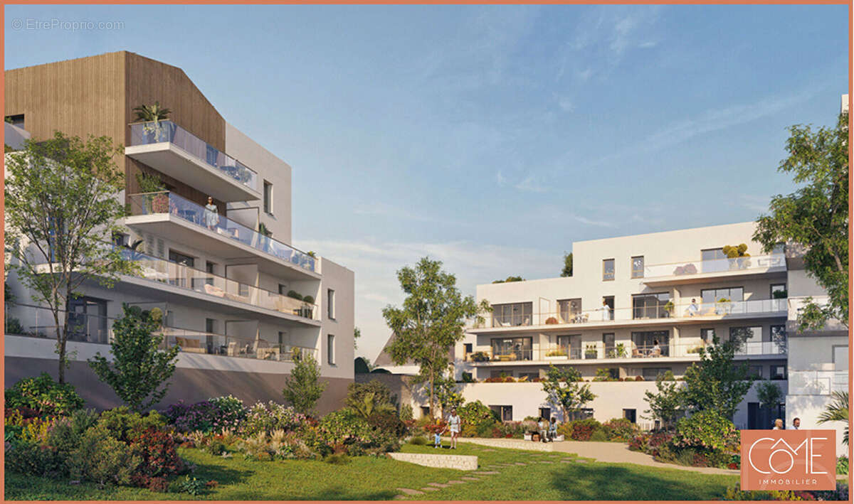 Grand type 2 48,94m² - terrasse de 20m² - vue jardin interieur - ouest - centre-ville - saint-grégoire - photo 4