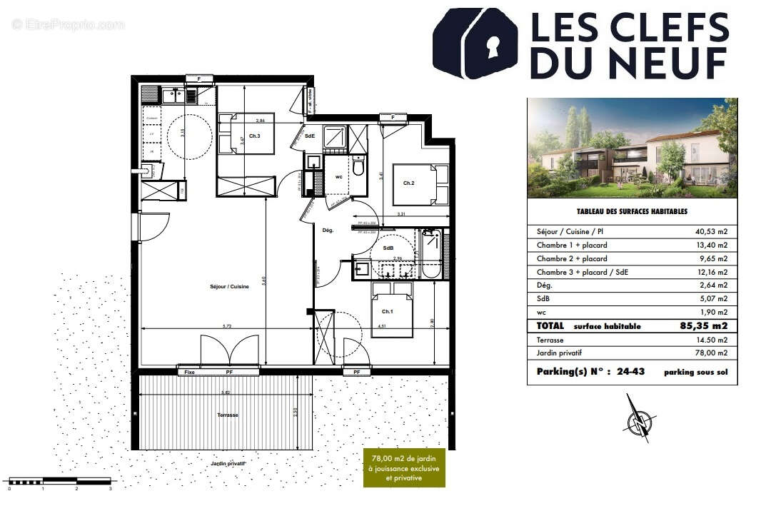 Appartement à MONTRABE