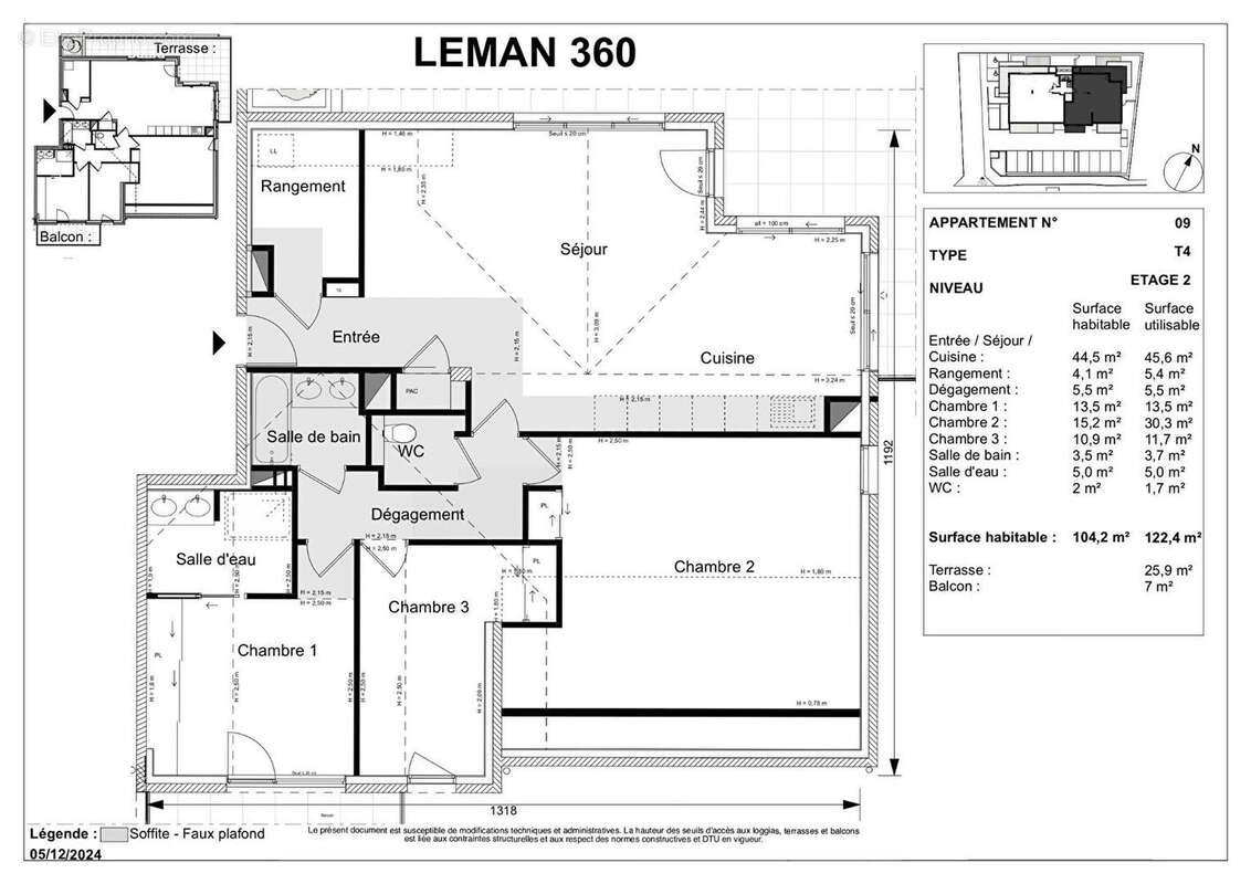MESSERY - T4 de 104.2m² - Vue Lac - photo 3