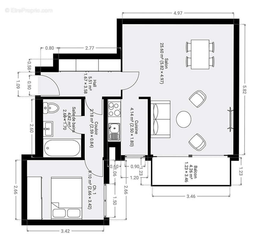 Appartement à PARIS-20E