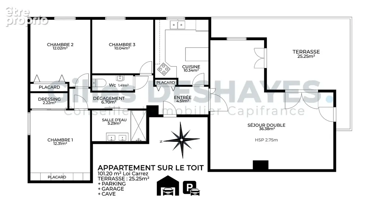 Appartement sur le Toit : 101 m² au dernier étage – Terrasse 25 m² - photo 11
