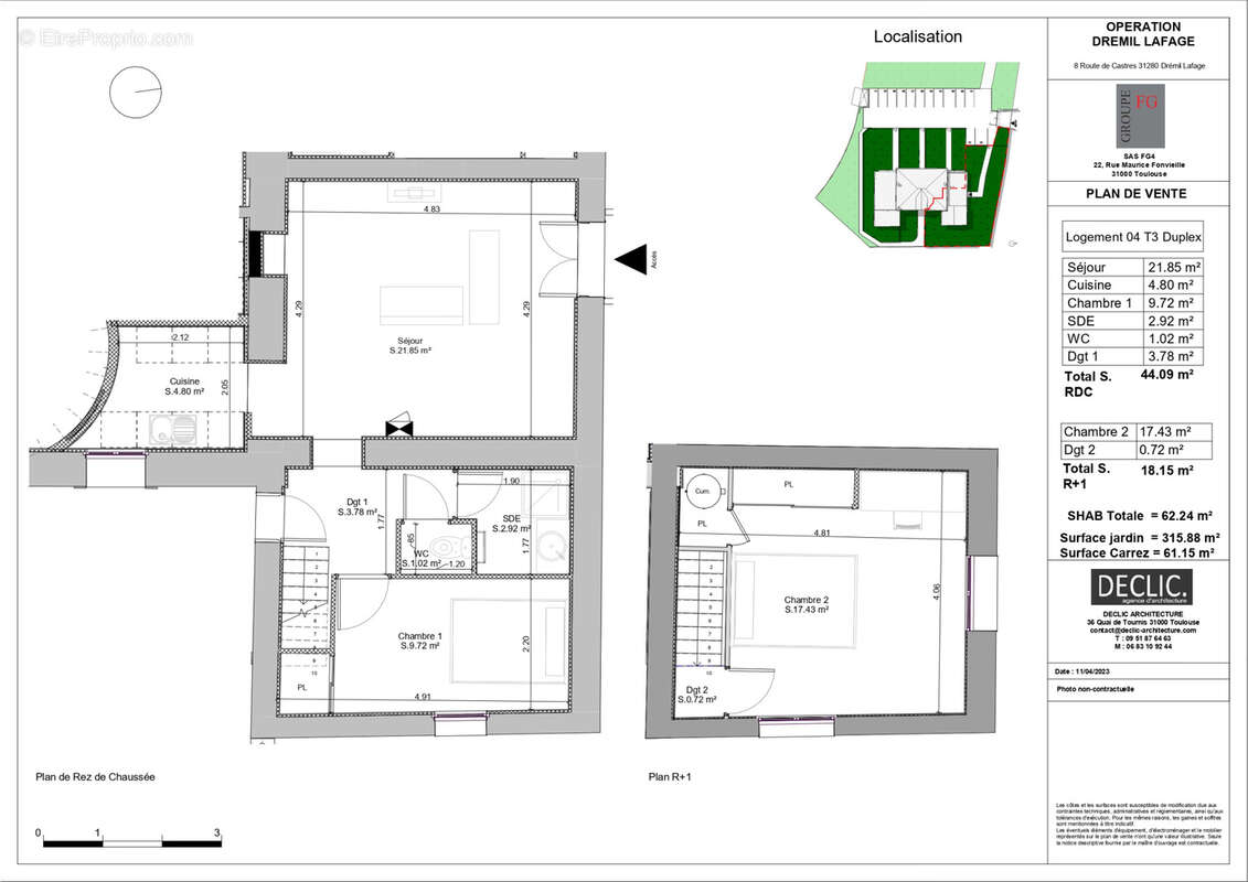 Appartement T3 , 61 m2, entièrement rénové avec jardin - photo 10