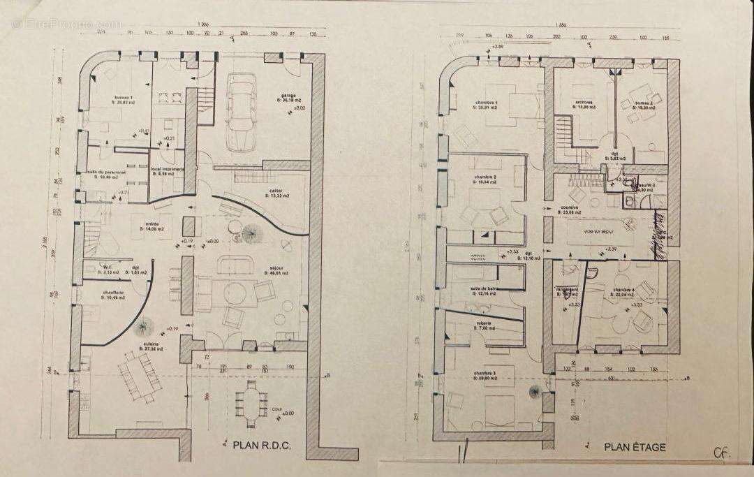 PLAN RDC ET ETAGE - Maison à VIC-FEZENSAC