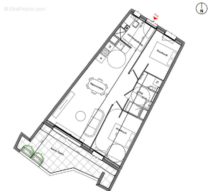 NEUF Lattes T3 64m²+Balcon 18m²+ Parking en BRS - photo 5