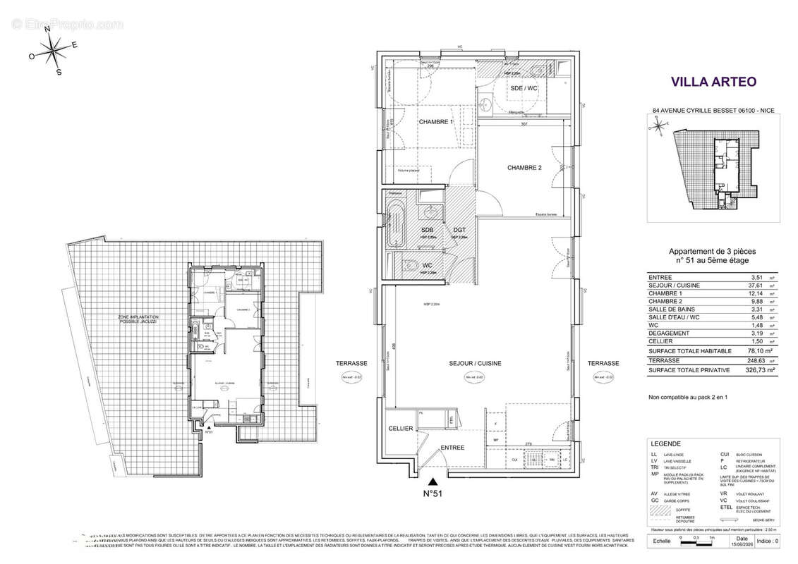 Nice - st barthelemy - 3 pièces ou 4 pièces en attique avec terrasse 248 m2 et  parking * - photo 3