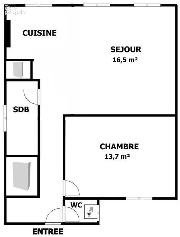 Bois colombes albert camus- 2 pieces - exclusivité - 295 000 fai - photo 2