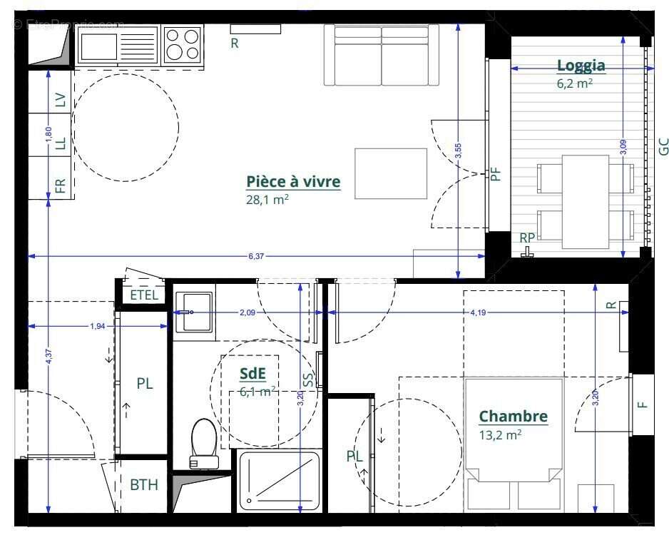 Appartement 47 m² à Leognan  - photo 2