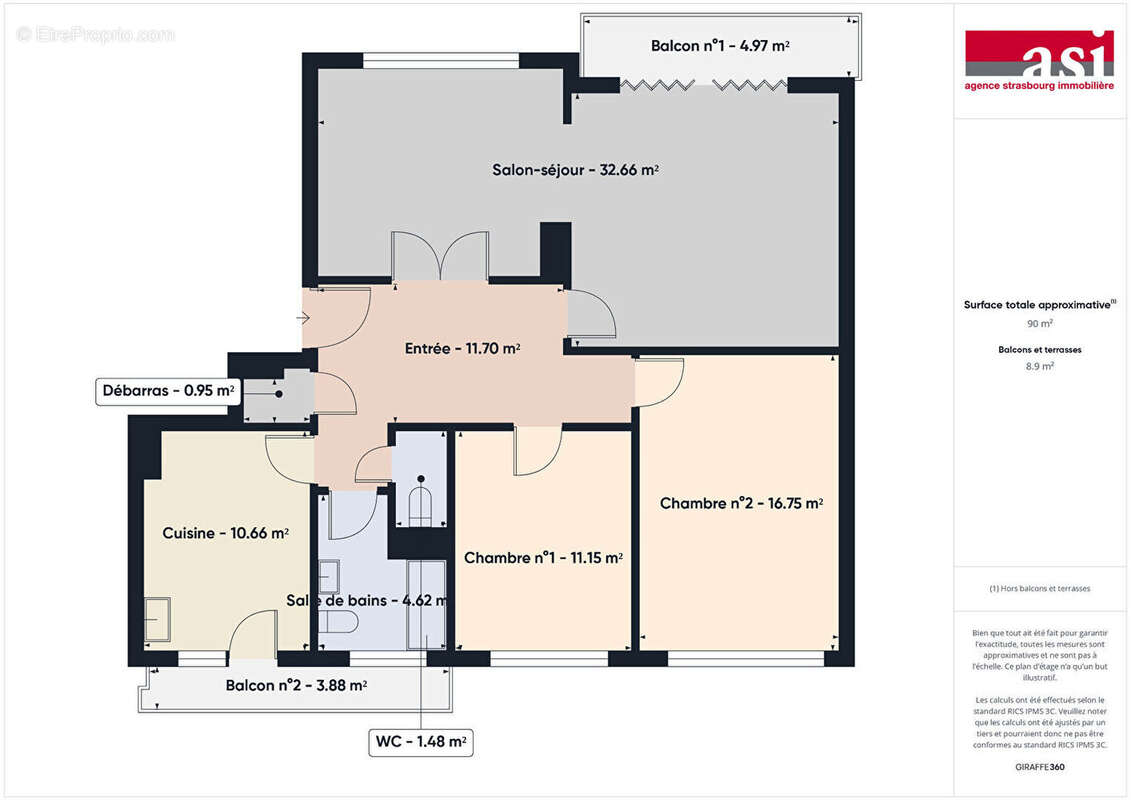 La Wantzenau - F4 de 89.96 m² avec 2 balcons, un garage, une cave et un grenier - photo 17