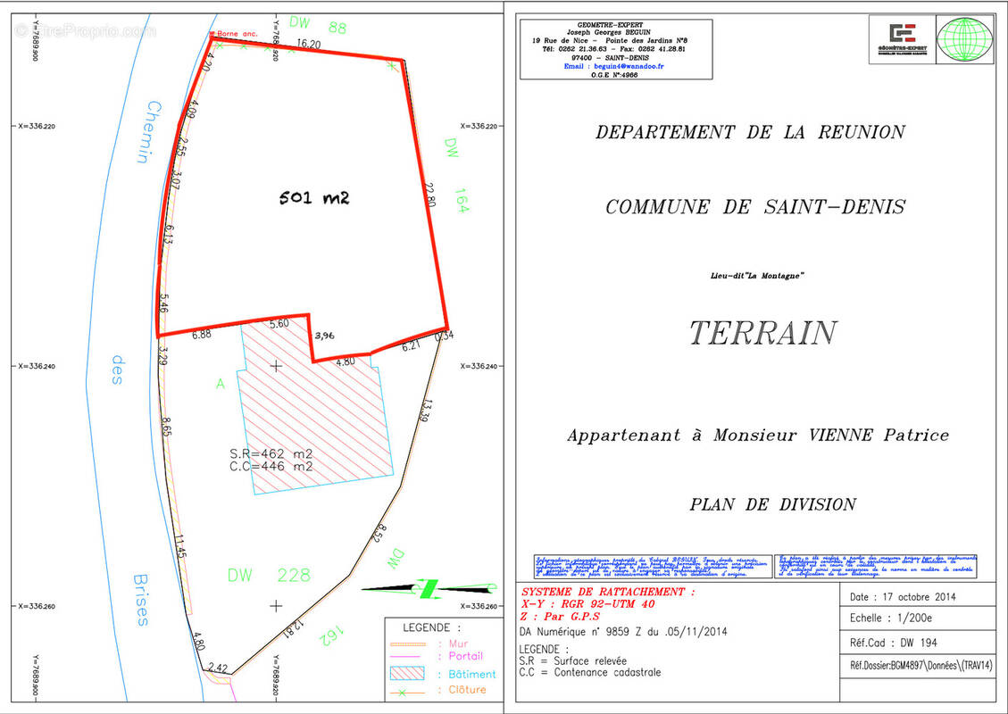 Terrain à SAINT-DENIS