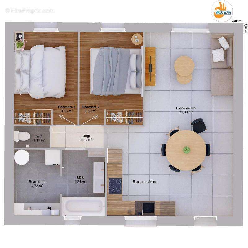Maison 4 pièces 62 m2 - photo 6
