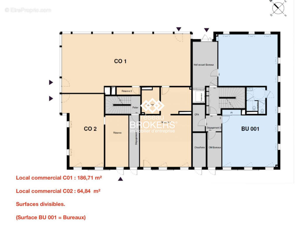 PLAN RDC / LOCAUX COMMERCIAUX - Commerce à SAINT-BRIEUC