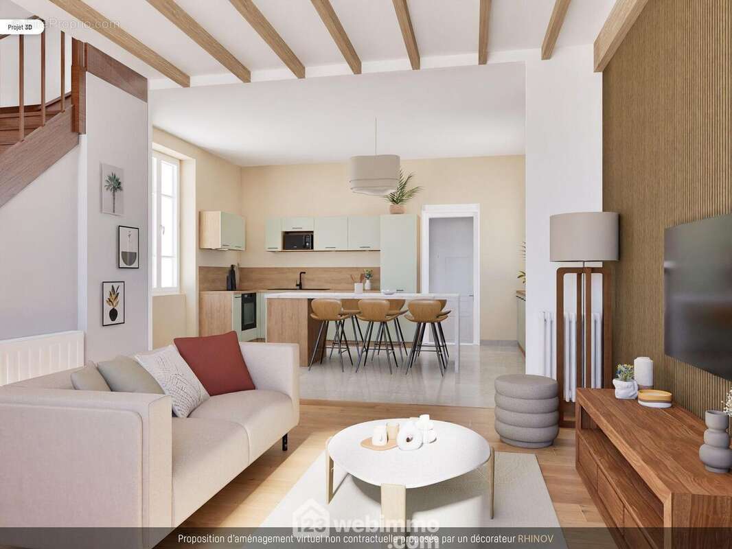 Comme suggéré à travers cette proposition d'aménagement 3D, - Maison à INGRANDES
