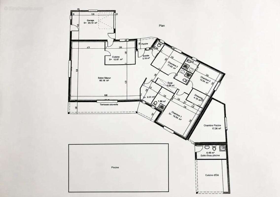 Villa 4 faces – plain-pied – 170 m² – piscine - photo 19