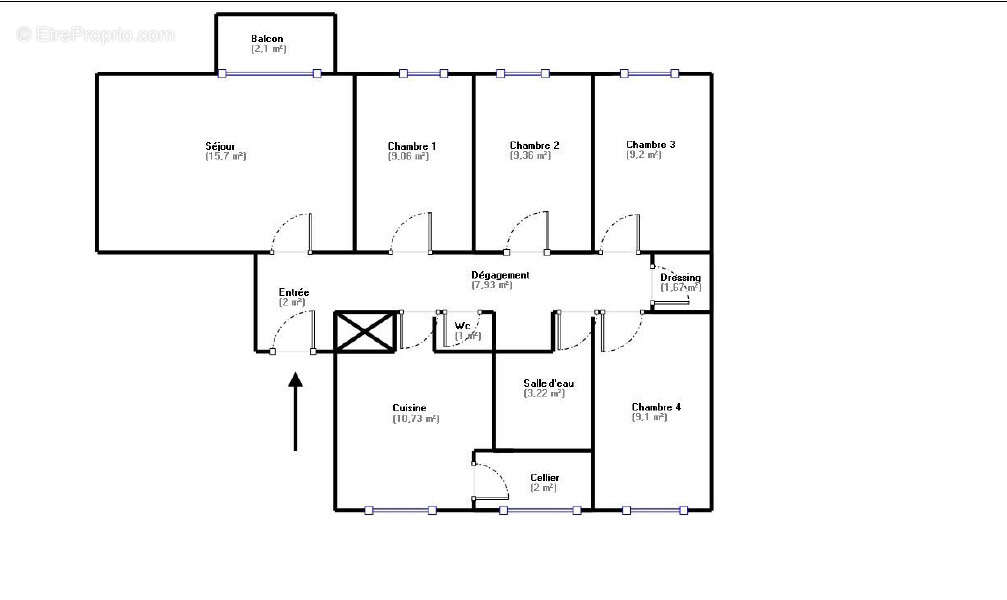 SAINT-AGNE - T5 de 80,97m2 avec balcon et cave. - photo 9