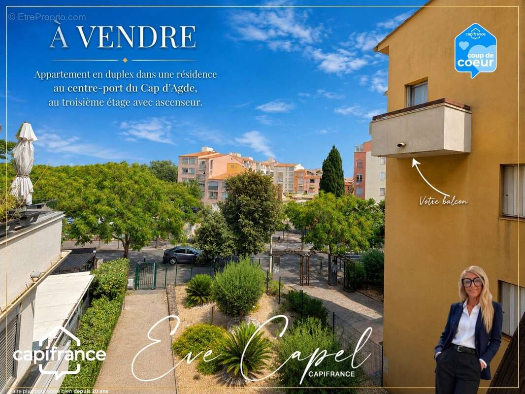 Appartement à vendre 2 pièces LE CAP D'AGDE (34), DUPLEX avec balcon au centre port - photo 7