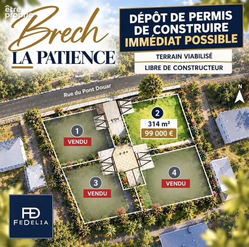 Terrain à bâtir viabilisé - 314m2 - BRECH - photo 1